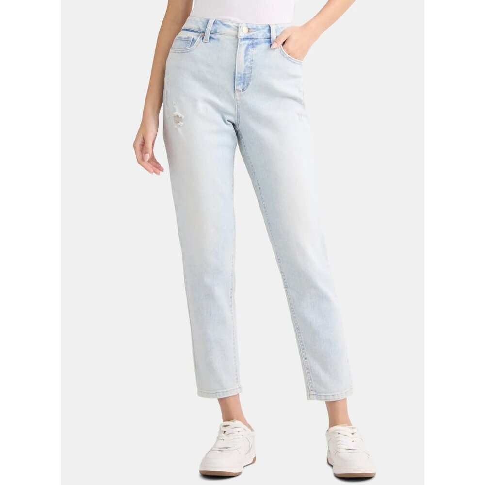 Time and Tru Women's High Rise Mom Jeans, 27" Inseam, Size 18, Relaxed Fit
